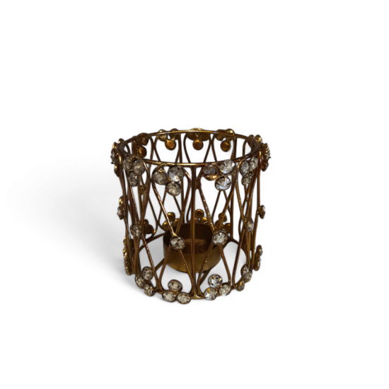 Theelicht Goud met steentjes