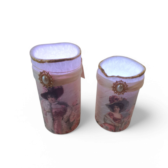 Set Brocante Ledkaarsen